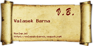 Valasek Barna névjegykártya